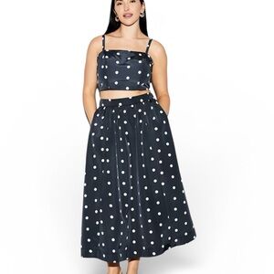 OLD NAVY The Occasion Navy Polka Dot Skirt